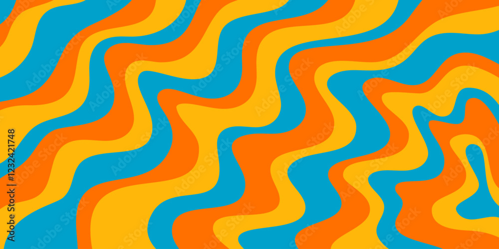Leinwandbilder abstract wavy geometric y2k texture vector design. cool trendy groovy curvy pattern. psychedelic tri