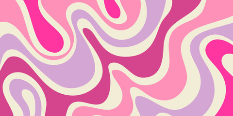 Obraz premium Abstract Wavy Geometric Y2k Texture Vector Design. Cool Trendy Groovy Curvy Pattern. Psychedelic Trippy Liquid Colorful Backdrop.