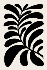 Modern earth seaweed abstract minimalist hand painted illustration for wall art decoration, cover, postcard or brochure design. © AdoraARTs