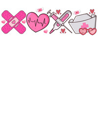 Cute Pink Xoxo Nurse Valentine