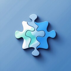 Obraz premium Abstract Puzzle Piece Design on Soft Blue Background for Creative Projects