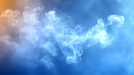 Obraz premium Abstract Smoke Background Forms Wavy Pattern Gracefully across a Blue and Orange Gradient