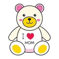 Fototapeta premium Cute brown teddy bear with bow