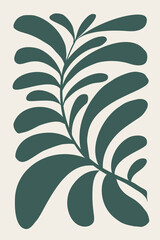 Modern earth seaweed abstract minimalist hand painted illustration for wall art decoration, cover, postcard or brochure design.