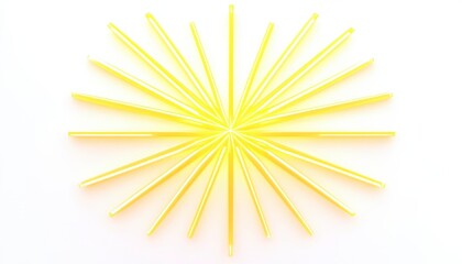 Bright Neon Yellow Rays Radiating in a Dynamic Pattern