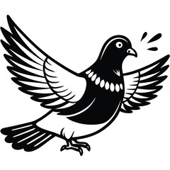 Fototapeta premium Flying dove vector symbol of peace