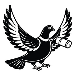 Fototapeta premium Flying dove vector symbol of peace