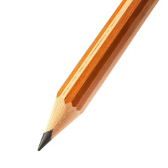 A close-up of a sharpened pencil, highlighting its wooden body and pointed graphite tip.
