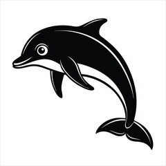 Fototapeta premium dolphin silhouette vector design