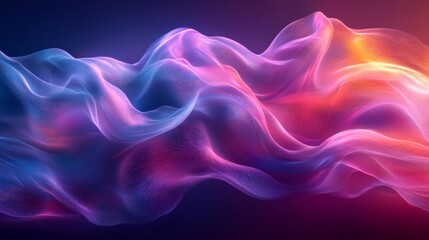Fototapeta premium Soft glowing neon ribbons in abstract flowing shapes. Generative AI