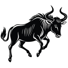 Obraz premium Zebra running in silhouette vector illustration