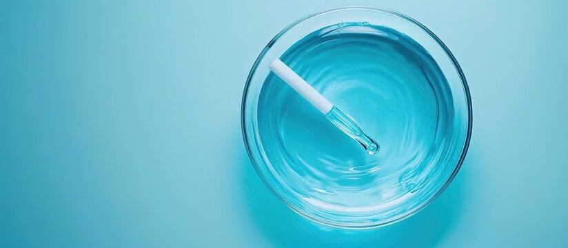 Top view of pipette dripping liquid into a bowl.