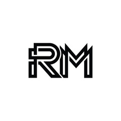 RM monogram logo design letter text name symbol monochrome logotype alphabet character simple logo