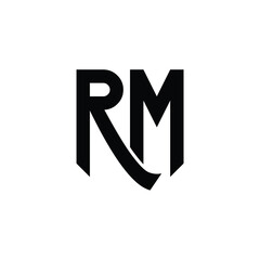 RM monogram logo design letter text name symbol monochrome logotype alphabet character simple logo