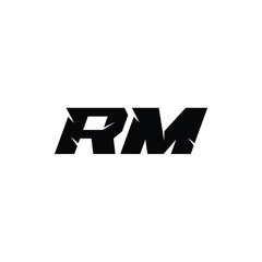 RM monogram logo design letter text name symbol monochrome logotype alphabet character simple logo