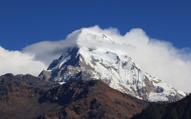 the great view of Annapurna mountain range in Poonhill trekking circle