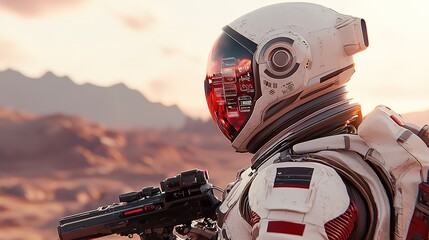 Advanced spacesuit exploration mars tech innovation sci-fi environment futuristic viewpoint