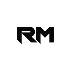 RM monogram logo design letter text name symbol monochrome logotype alphabet character simple logo