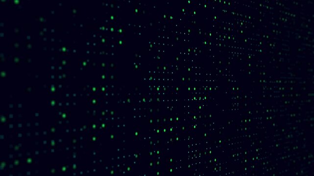 Green and blue dots create a captivating grid pattern perfect for backgrounds, digital designs, technology concepts, and modern art projects.

