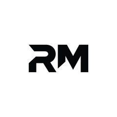 RM monogram logo design letter text name symbol monochrome logotype alphabet character simple logo