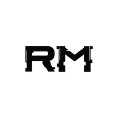 RM monogram logo design letter text name symbol monochrome logotype alphabet character simple logo