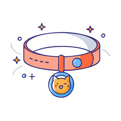 cat collar icon, cat collar vector illustration-simple illustration of cat collar, perfect for cat collar logos and icons