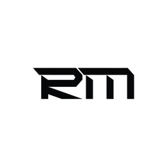 RM monogram logo design letter text name symbol monochrome logotype alphabet character simple logo