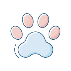 cat paw print icon, cat paw print vector illustration-simple illustration of cat paw print, perfect for cat paw print logos and icons
