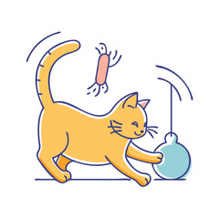 cat play icon, cat play vector illustration-simple illustration of cat play, perfect for cat play logos and icons