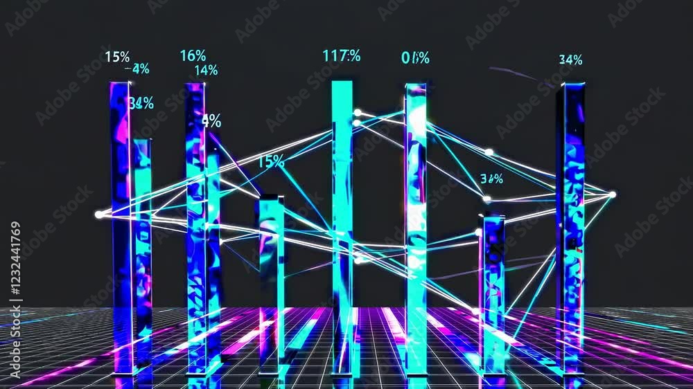 Poster Visualizing data in a futuristic environment with holographic elements and VFX techniques
