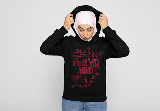 Mockup of customizable hoodie in color and design