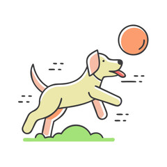 dog fetch icon, dog fetch vector illustration-simple illustration of dog fetch, perfect for dog fetch logos and icons