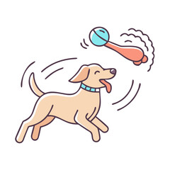 dog fetch icon, dog fetch vector illustration-simple illustration of dog fetch, perfect for dog fetch logos and icons