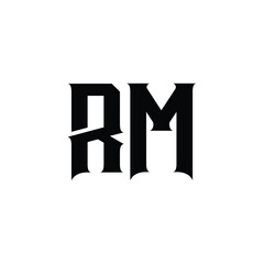 RM monogram logo design letter text name symbol monochrome logotype alphabet character simple logo