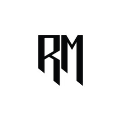 RM monogram logo design letter text name symbol monochrome logotype alphabet character simple logo