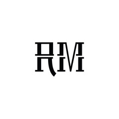 RM monogram logo design letter text name symbol monochrome logotype alphabet character simple logo