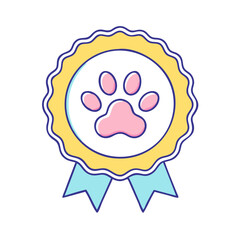 pet paw badge icon, pet paw badge vector illustration-simple illustration of pet paw badge, perfect for pet paw badge logos and icons