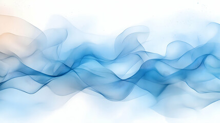 Fototapeta premium Abstract Blue Wave Background Flows Smoothly Across a White Background.