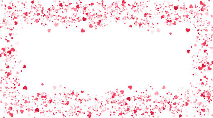 Red Hearts Frame-Valentine’s Day PNG image, transparent background 