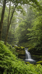 Obraz premium waterfall in the forest