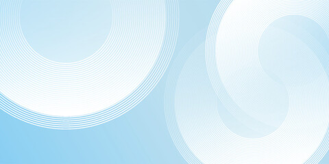 Modern circle lines minimalist banner background, pastel colorful, blue and white gradations abstract modern