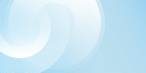 Modern circle lines minimalist banner background, pastel colorful, blue and white gradations abstract modern simple design
