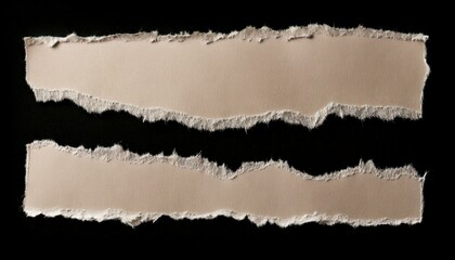 Naklejka premium Ripped torn paper edges isolated on black background