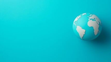 Seo keywords trends. Globe on a turquoise background representing global themes.