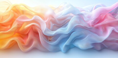 Obraz premium A sheer curtain bathed in an evening pastel sky, filmed in slow motion