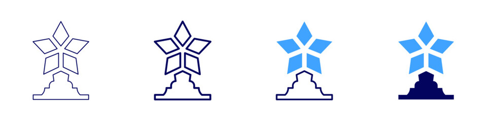 Star trophy icon in 4 different styles. Thin Line, Line, Bold, and Bold Line. Duotone style. Editable stroke