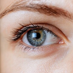 Fototapeta premium Under-eye close-up with faint wrinkles and pigmentation emphasized