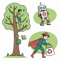Illustrative Avatars for Eco-Friendly Campaigns