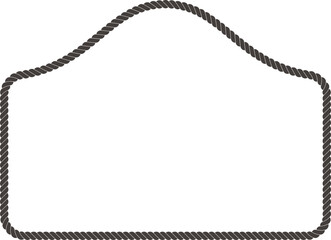 Illustration of a simple rope frame with blank copy space. Empty space with rope for your design. 