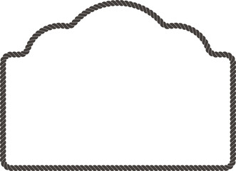 Illustration of a simple rope frame with blank copy space. Empty space with rope for your design. 